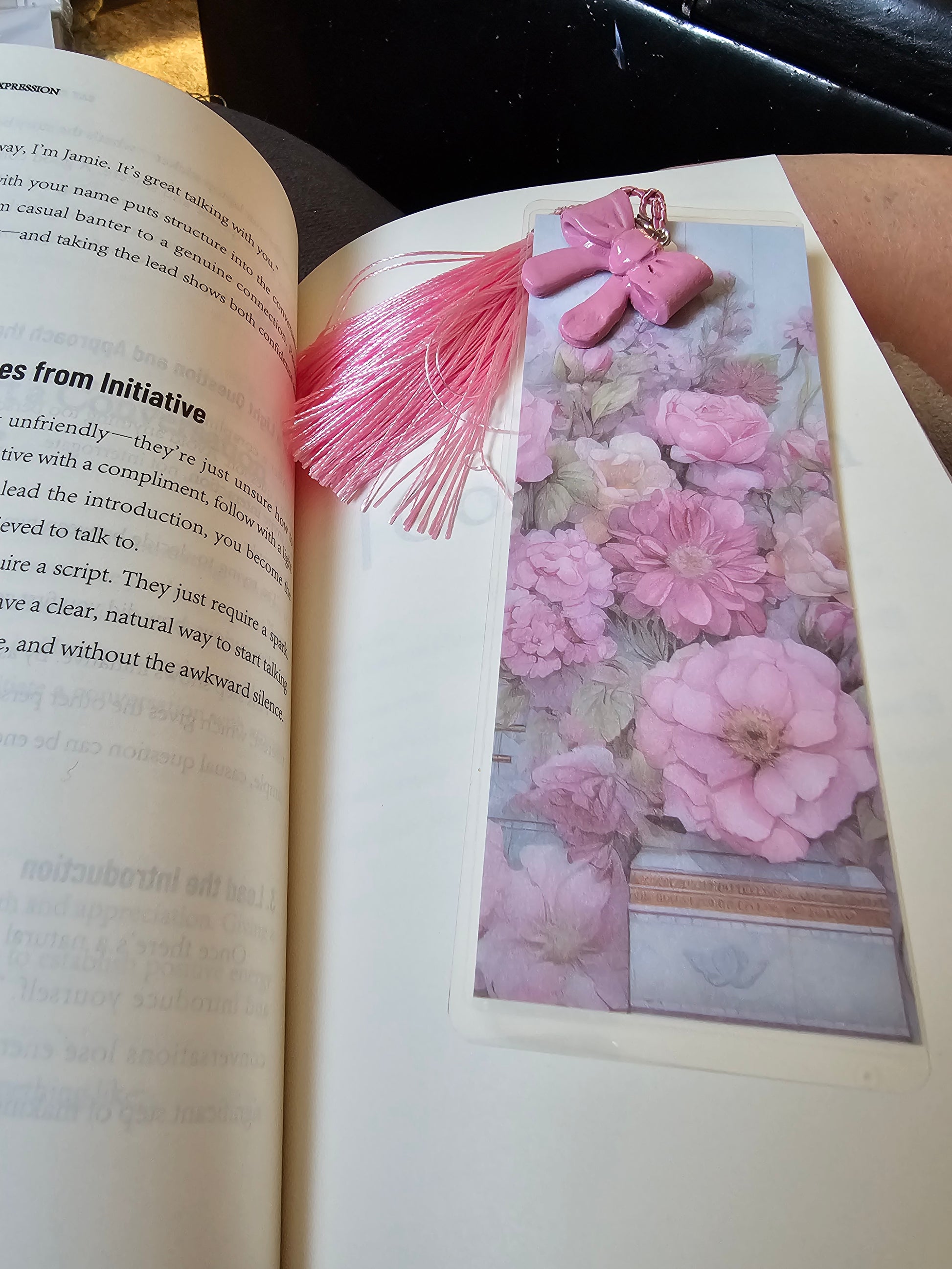 Handmade Customizable Bookmarks - 3 Pack Bookmark Bundle in a reading book